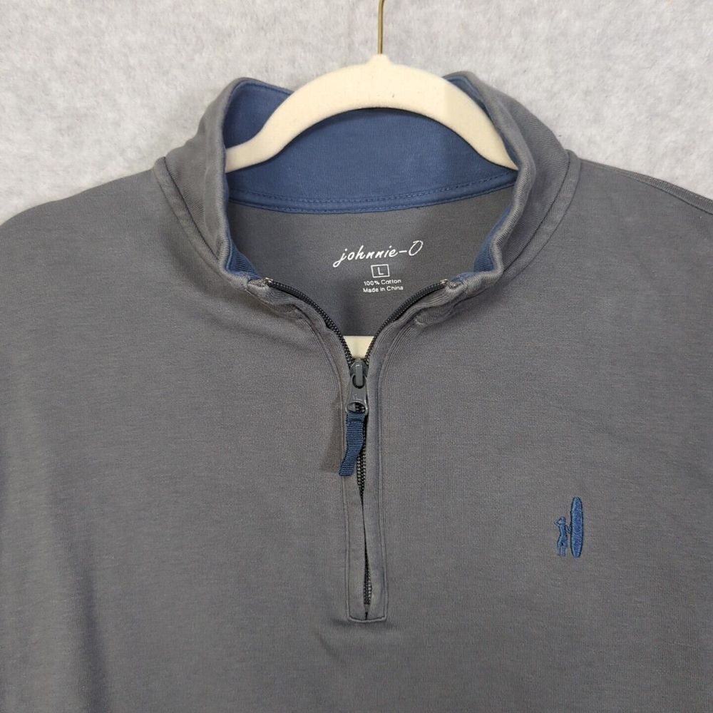 Johnnie O Mens L  1/4 Zip Pullover Sweatshirt Graphite Gray Long Sleeve